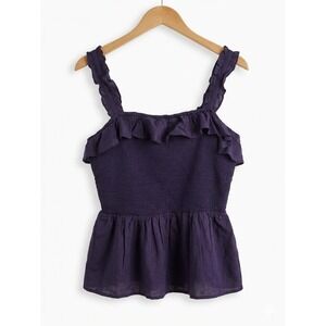 Old Navy Purple Ruffle Peplum Tank Top